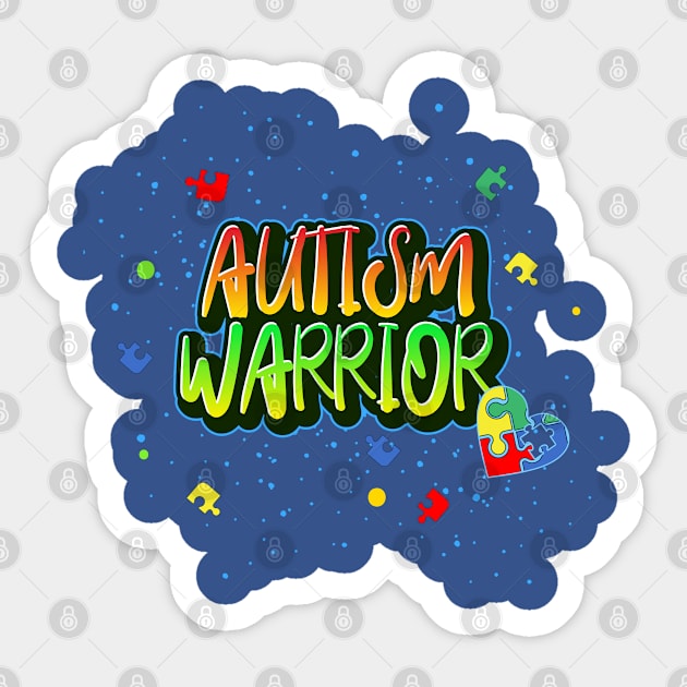 Autism Warrior Awareness Month Mom Dad Puzzle Sticker by lisalizarb